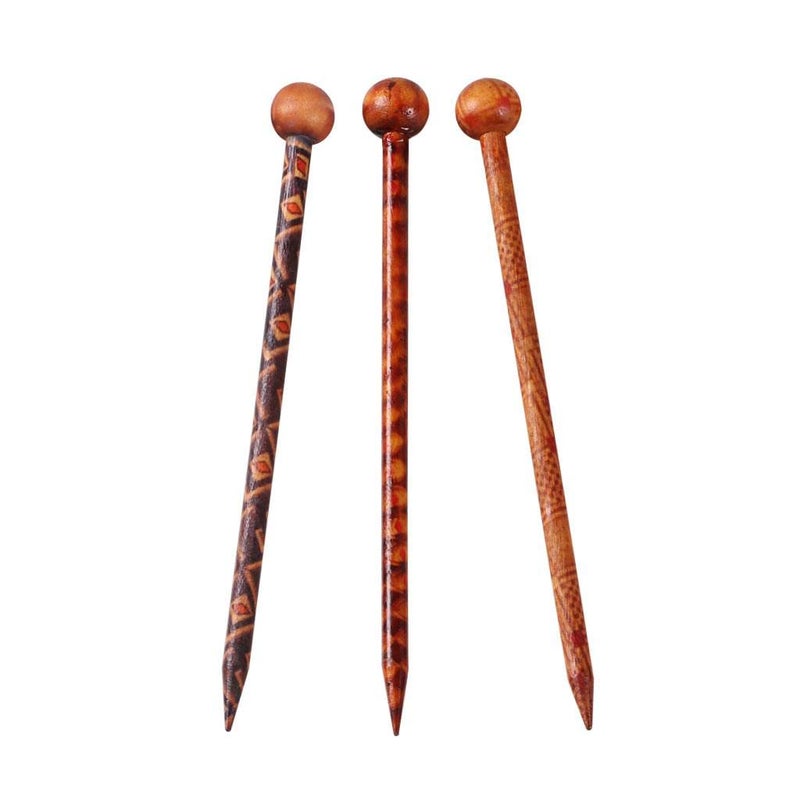 Baoblaze 6 Pieces Wood Hair Sticks Japanese Hair Chopsticks for Hair Pins for Women Long Handmade Craft 13cm - Image 4